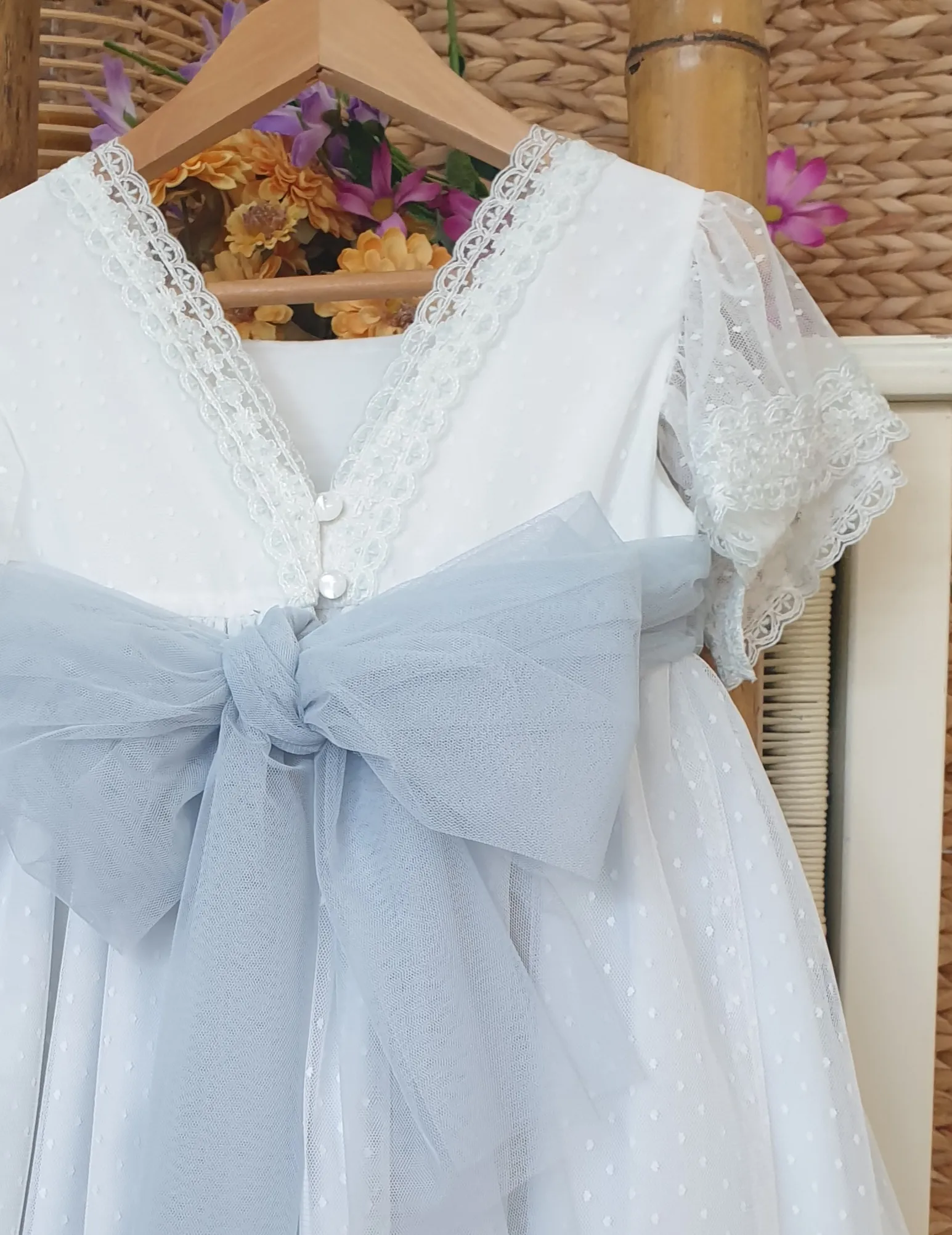 A Vestido niña ceremonia Denisa verde agua R180953