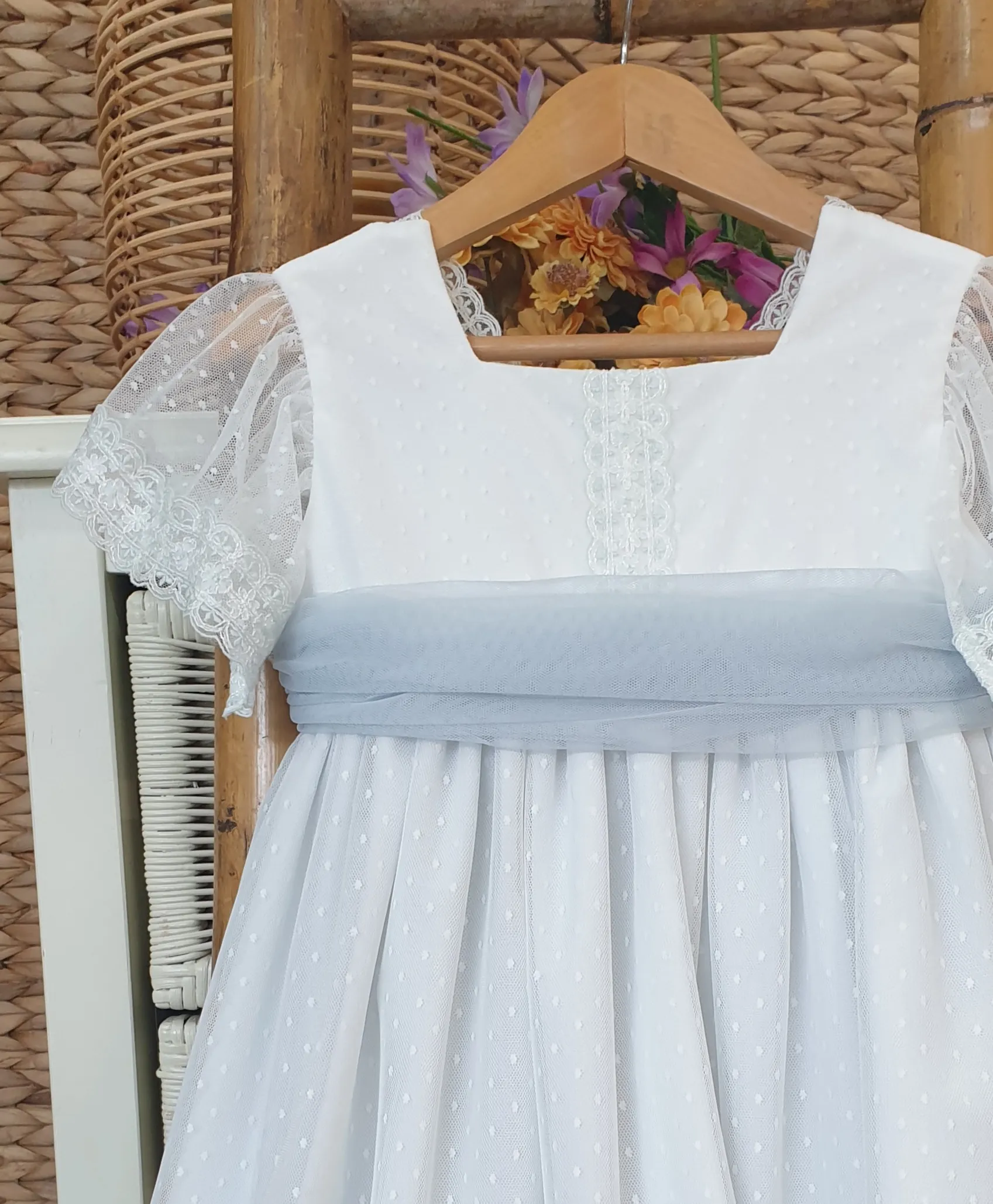 A Vestido niña ceremonia Denisa verde agua R180953