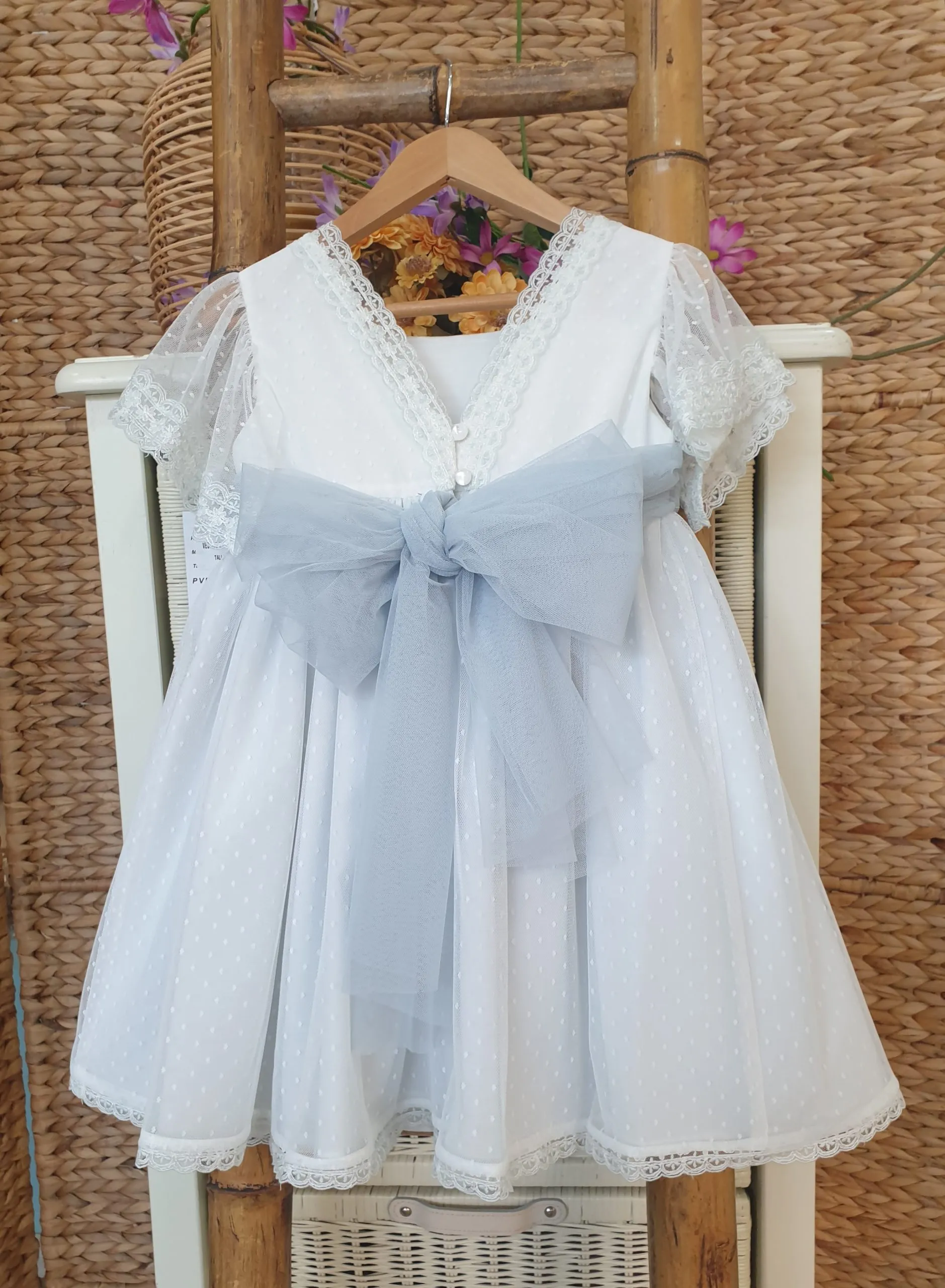 A Vestido niña ceremonia Denisa verde agua R180953