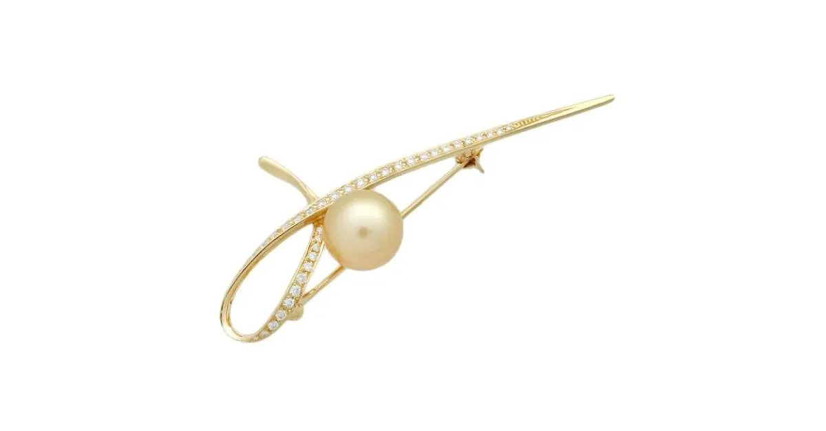 & Other Stories 18Broche de perlas del Mar del Sur K en excelentes condiciones Dorado 