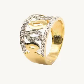 Anillo de oro bicolor 18k 