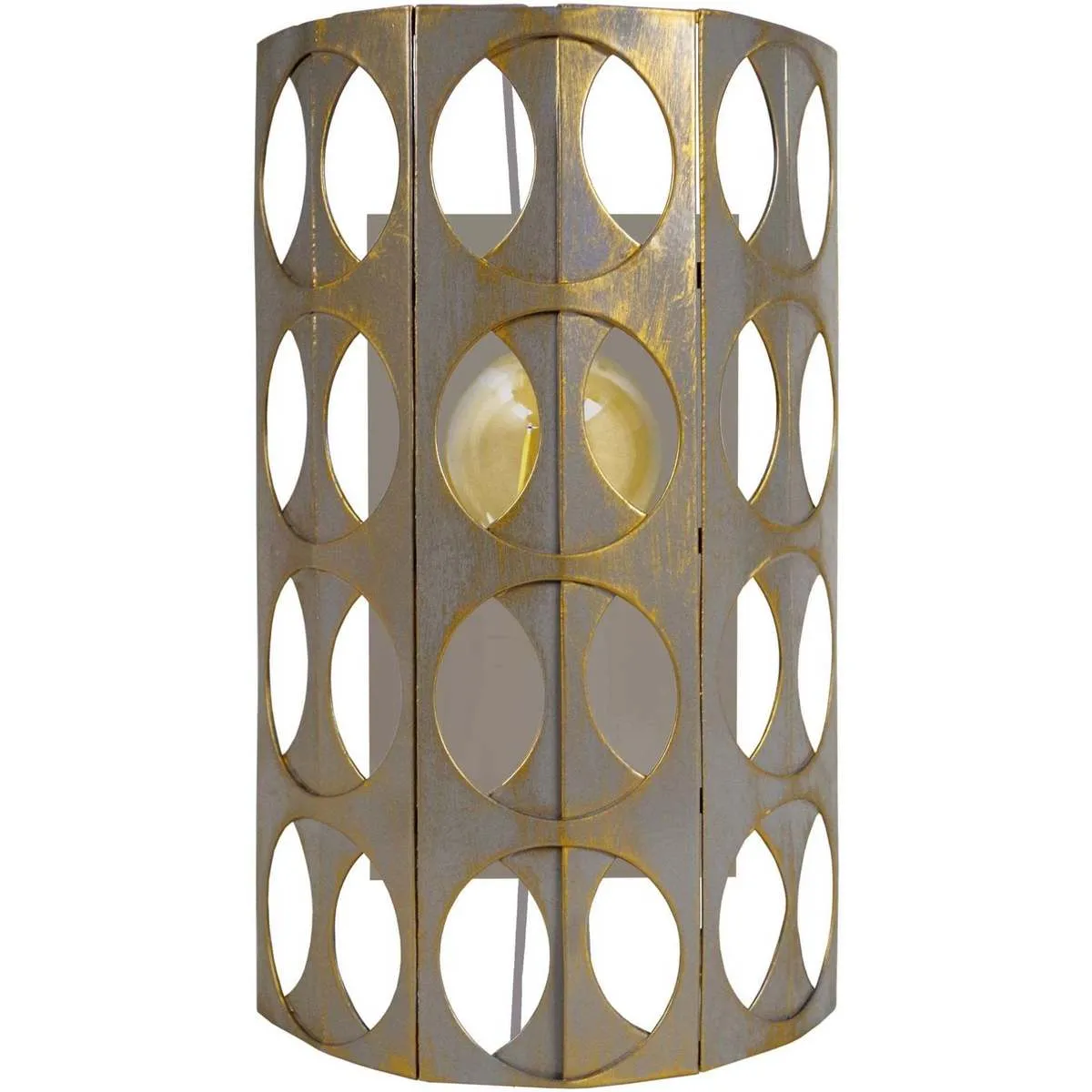 Aplique redondo metal topo y dorado