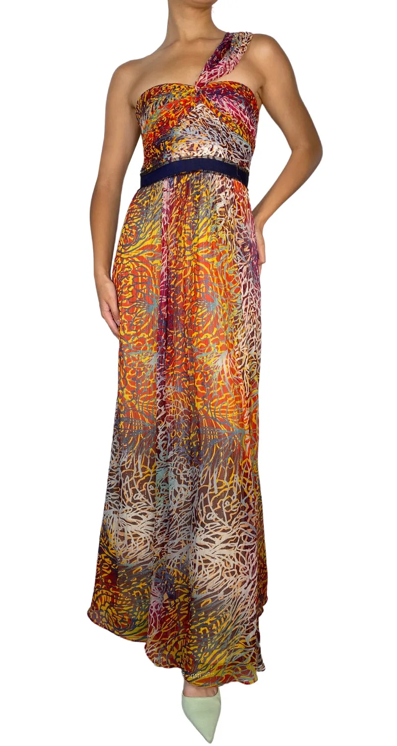 BCBG Vestido Asimétrico Seda