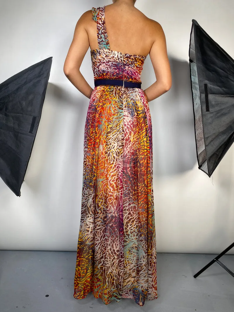 BCBG Vestido Asimétrico Seda