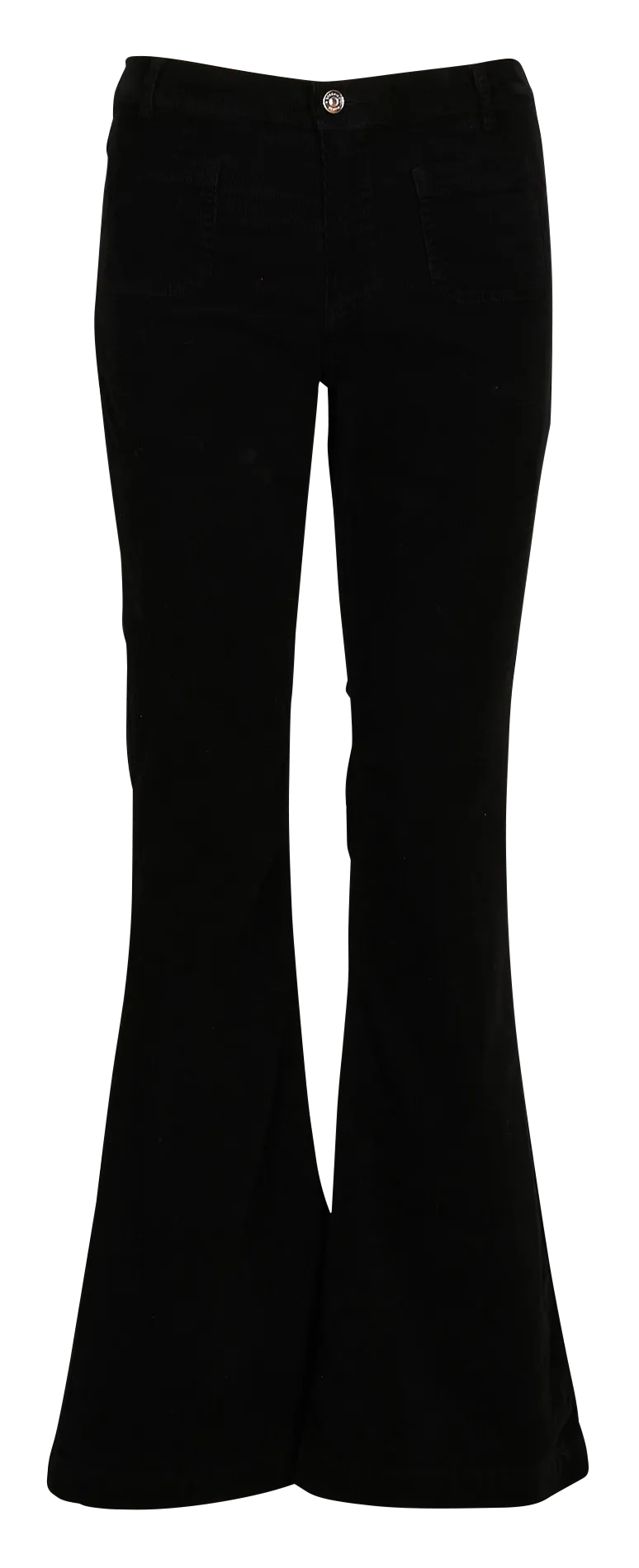 BERENICE ODESSAVELOURS  PANTALóN ACAMPANADO DE TERCIOPELO EN NEGRO