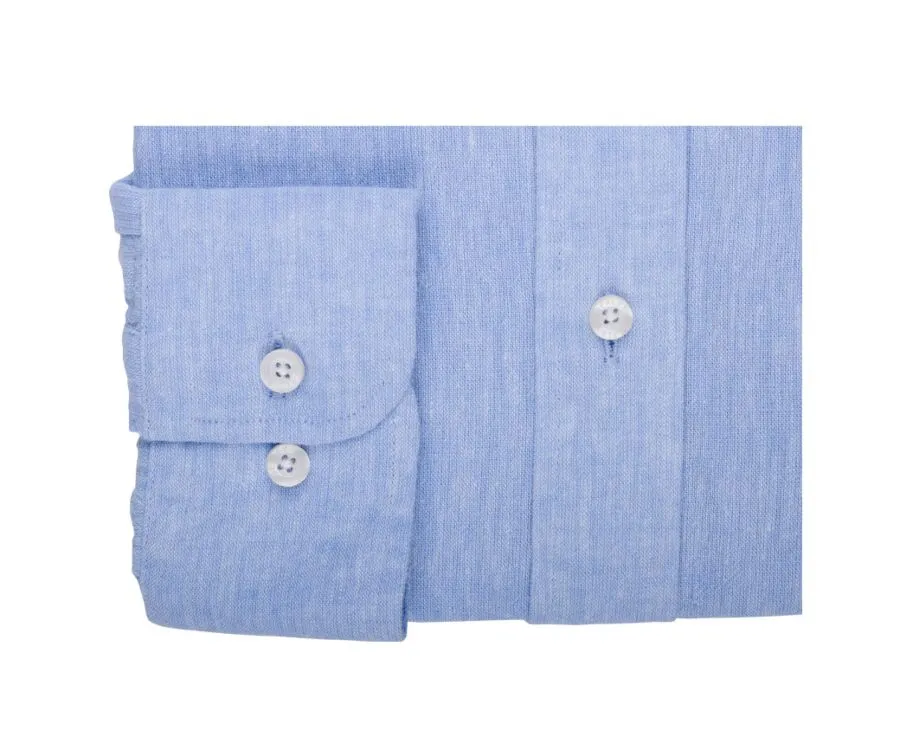 BLUE CHAMBRAY LONG SLEEVE COTTON LINEN SHIRT  COLTEN