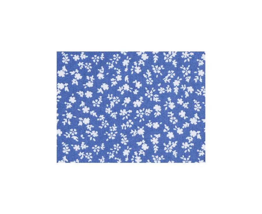 BLUE COTTON SHIRT WITH WHITE FLOWER PRINT  FLORANTIN MC