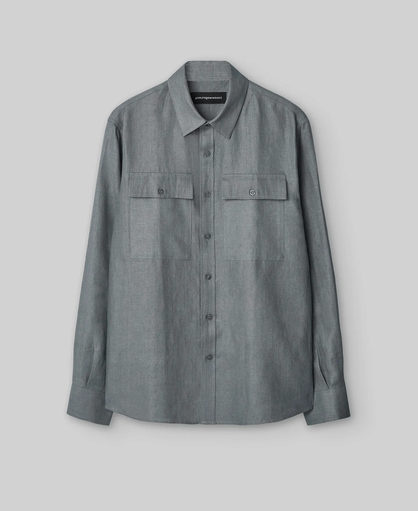 Blue linen shirt man