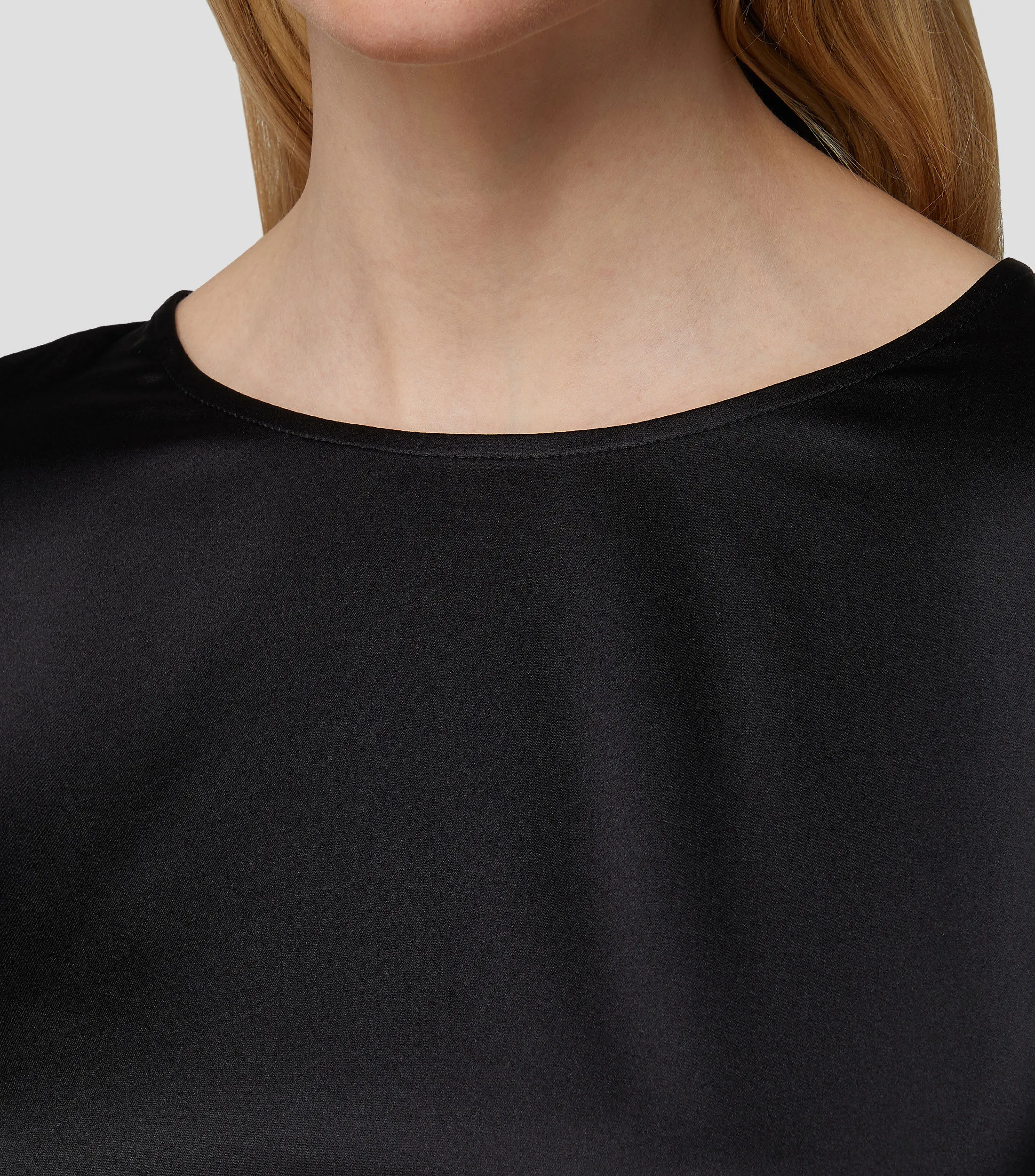 Boss Playera de punto mercerizado con parte delantera de seda elástica Mujer
