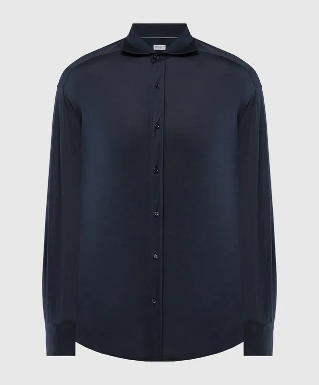 Brunello Cucinelli Blue shirt with silk