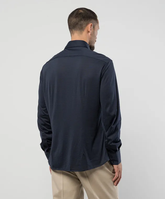 Brunello Cucinelli Blue shirt with silk