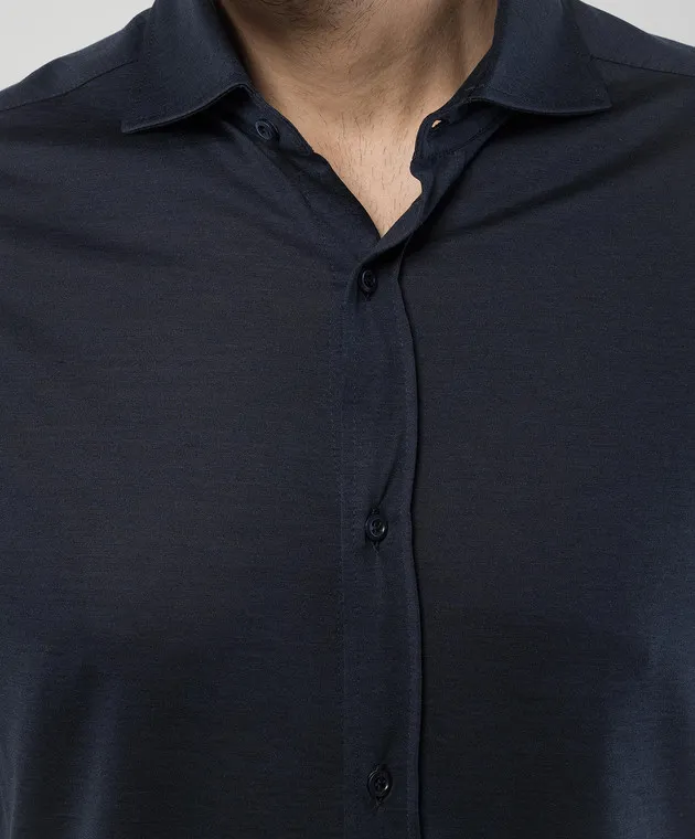Brunello Cucinelli Blue shirt with silk