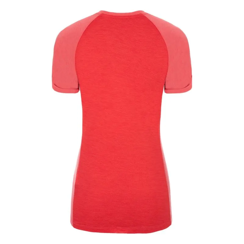 CAMISETA DE MUJER SALEWA PUEZ MEL DRY VNECK (CORAL CALIPSO)