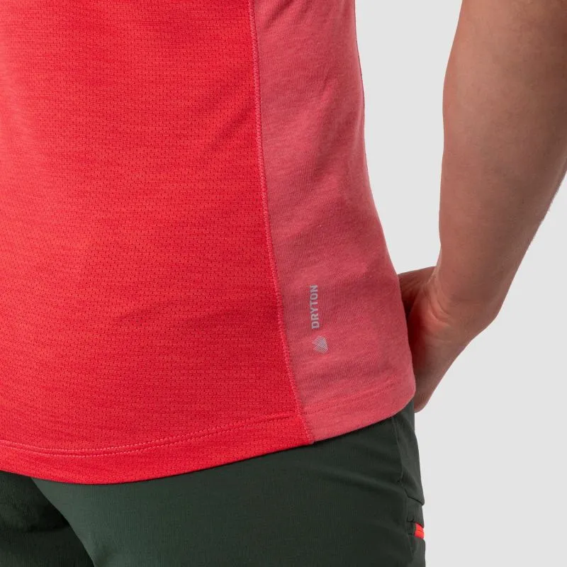 CAMISETA DE MUJER SALEWA PUEZ MEL DRY VNECK (CORAL CALIPSO)