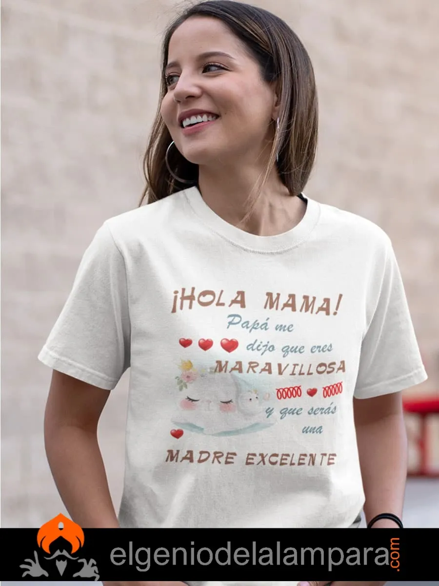 Camiseta del día de la madre hola mamá