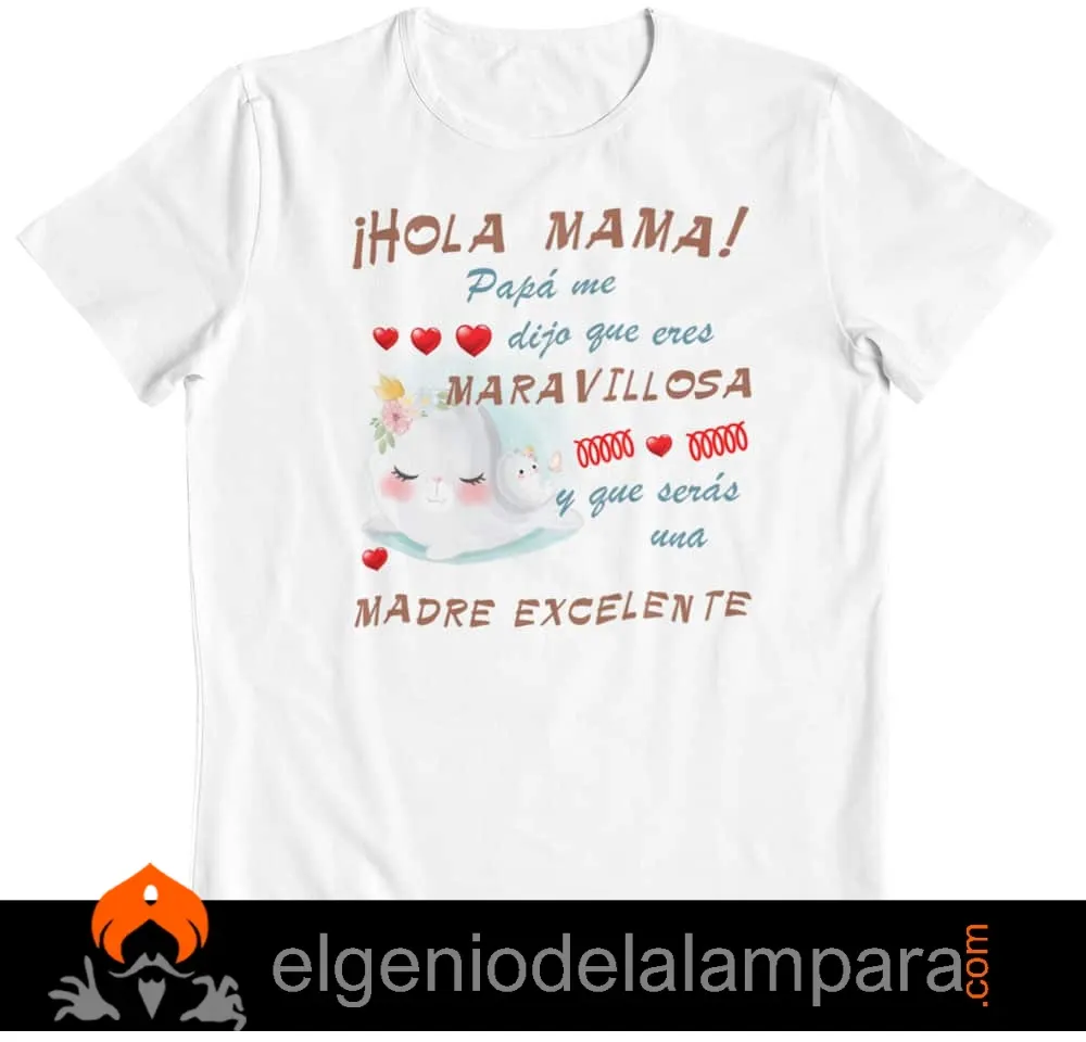 Camiseta del día de la madre hola mamá