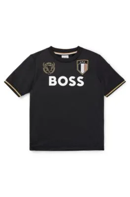 Camiseta para niños en tejido elástico con parches bordados