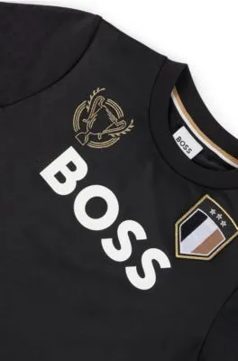 Camiseta para niños en tejido elástico con parches bordados