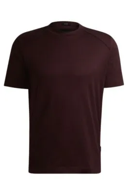 Camiseta regular fit en tejido antidesgarros de algodón con ribetes lisos