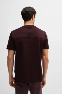 Camiseta regular fit en tejido antidesgarros de algodón con ribetes lisos
