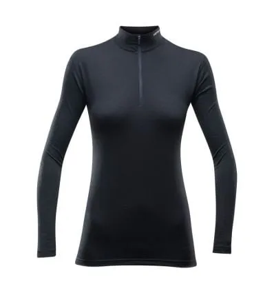 Camiseta técnica Devold Breeze Merino 150 Half Zip Neck (Black) mujer
