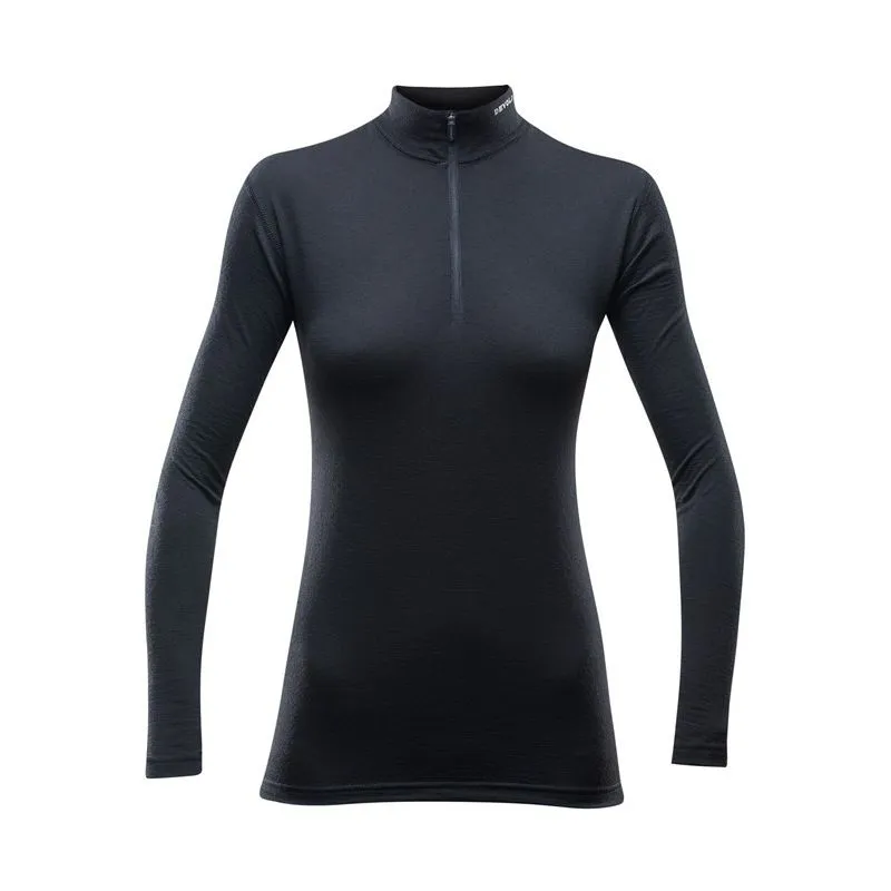 Camiseta técnica Devold Breeze Merino 150 Half Zip Neck (Black) mujer