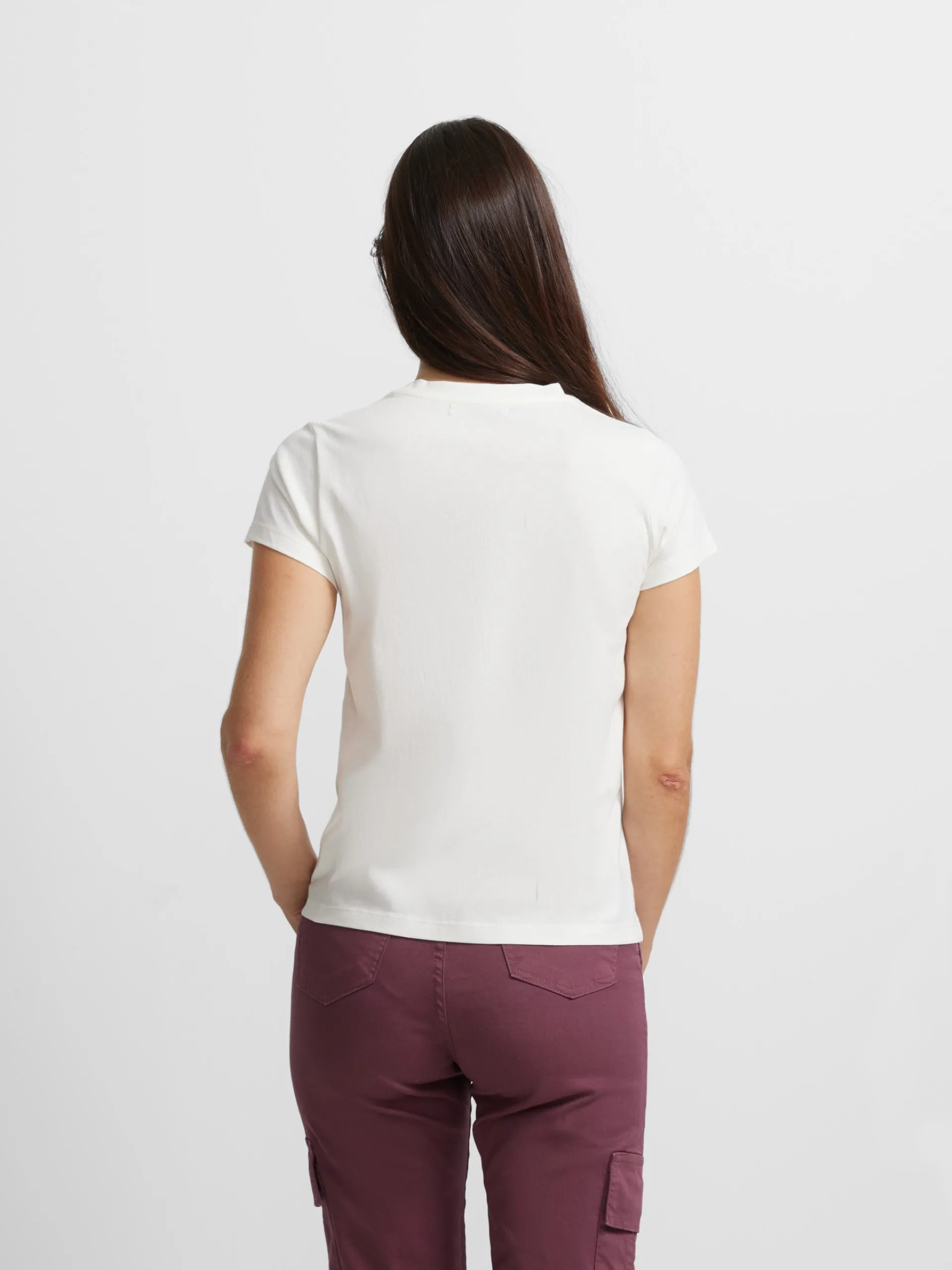 Camiseta woman bordado silbon etnico blanca