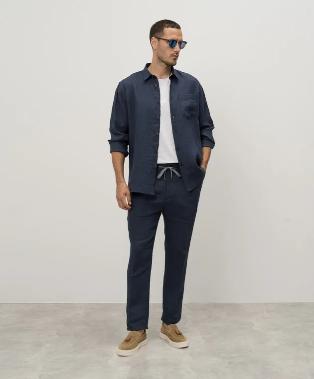 Cashmere&Whiskey Blue linen shirt