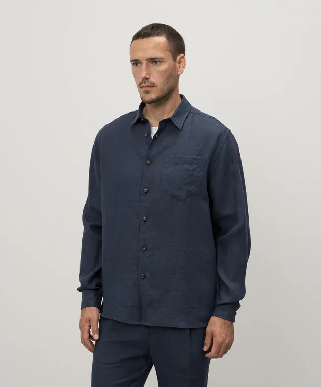 Cashmere&Whiskey Blue linen shirt