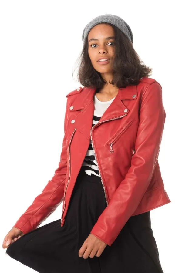 Chaqueta Mujeres Schott Lcw1601D Red