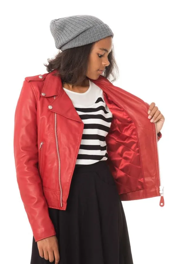Chaqueta Mujeres Schott Lcw1601D Red