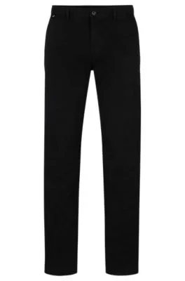 Chinos regular fit en tejido de gabardina de algodón elástico