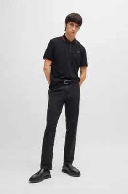 Chinos slim fit en tejido de gabardina de algodón elástico