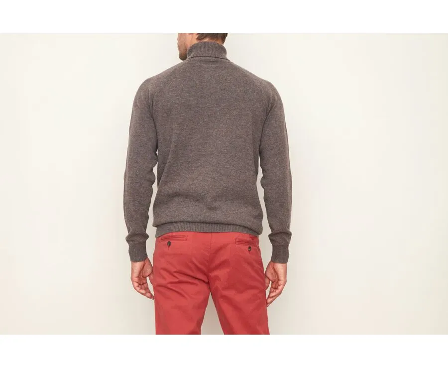 CHOCOLATE MELANGE WOOL ROLLNECK JUMPER  EMERSTON