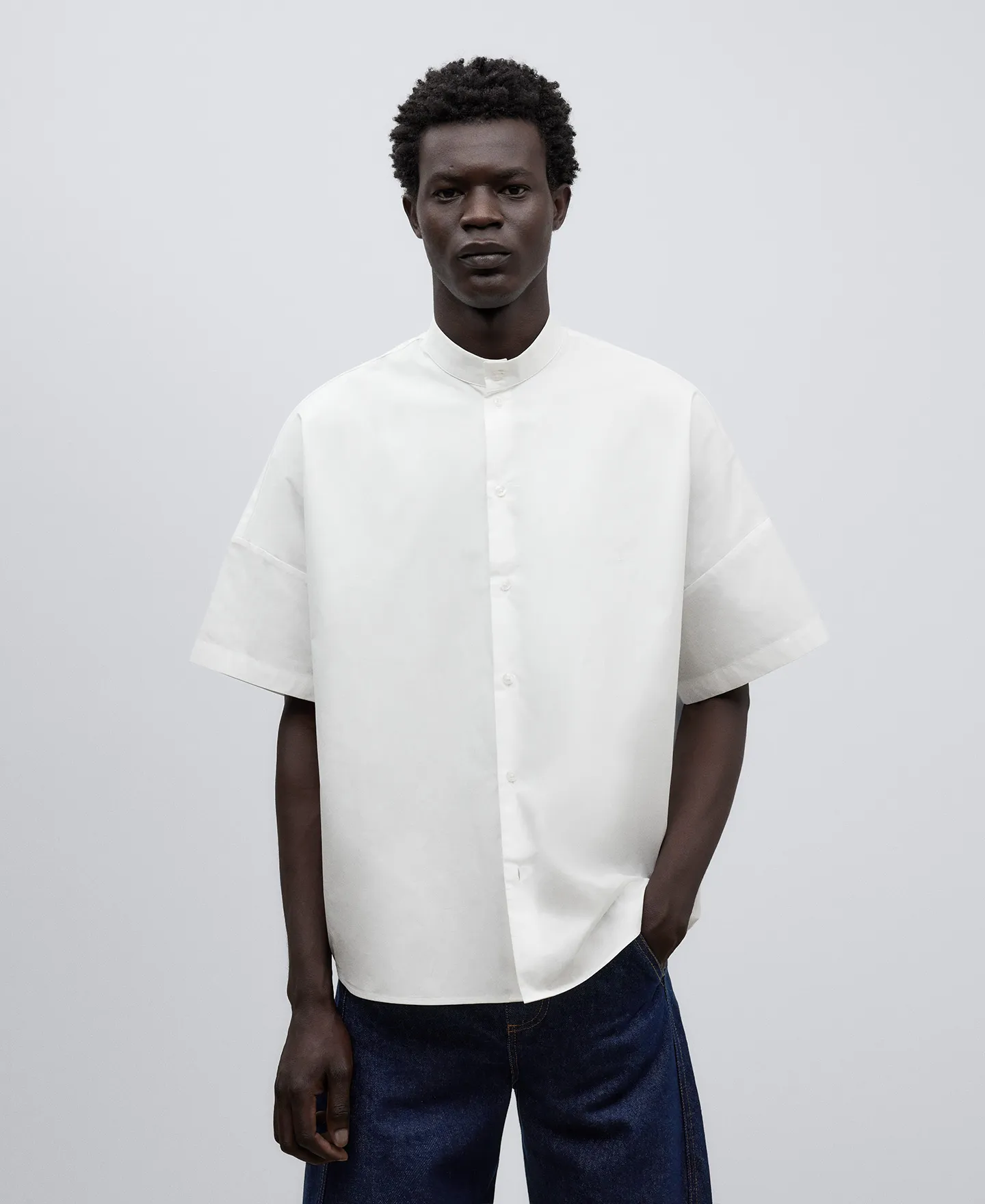 Cotton oversize shirt man