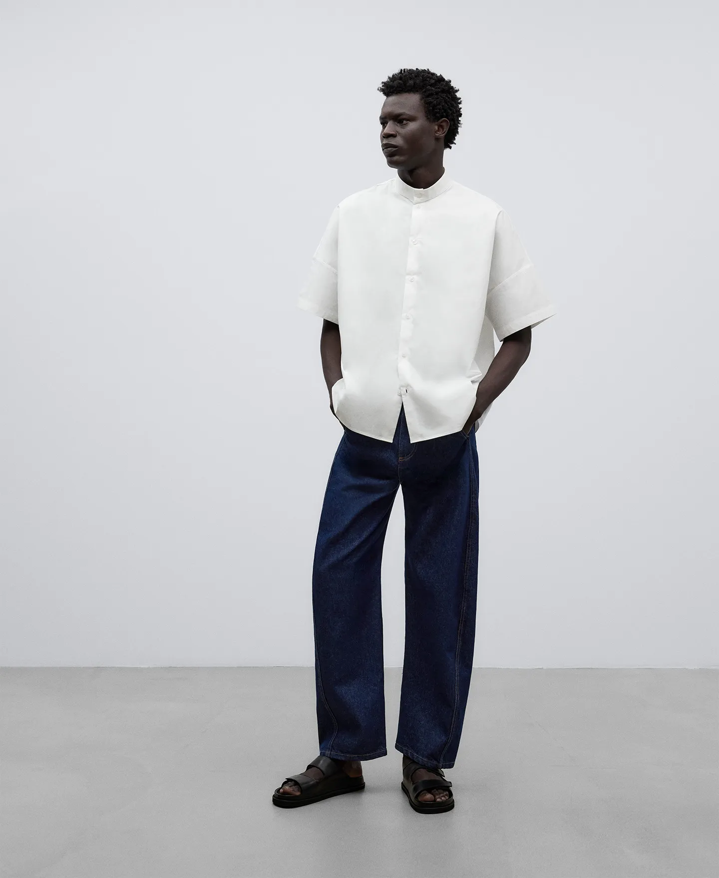 Cotton oversize shirt man