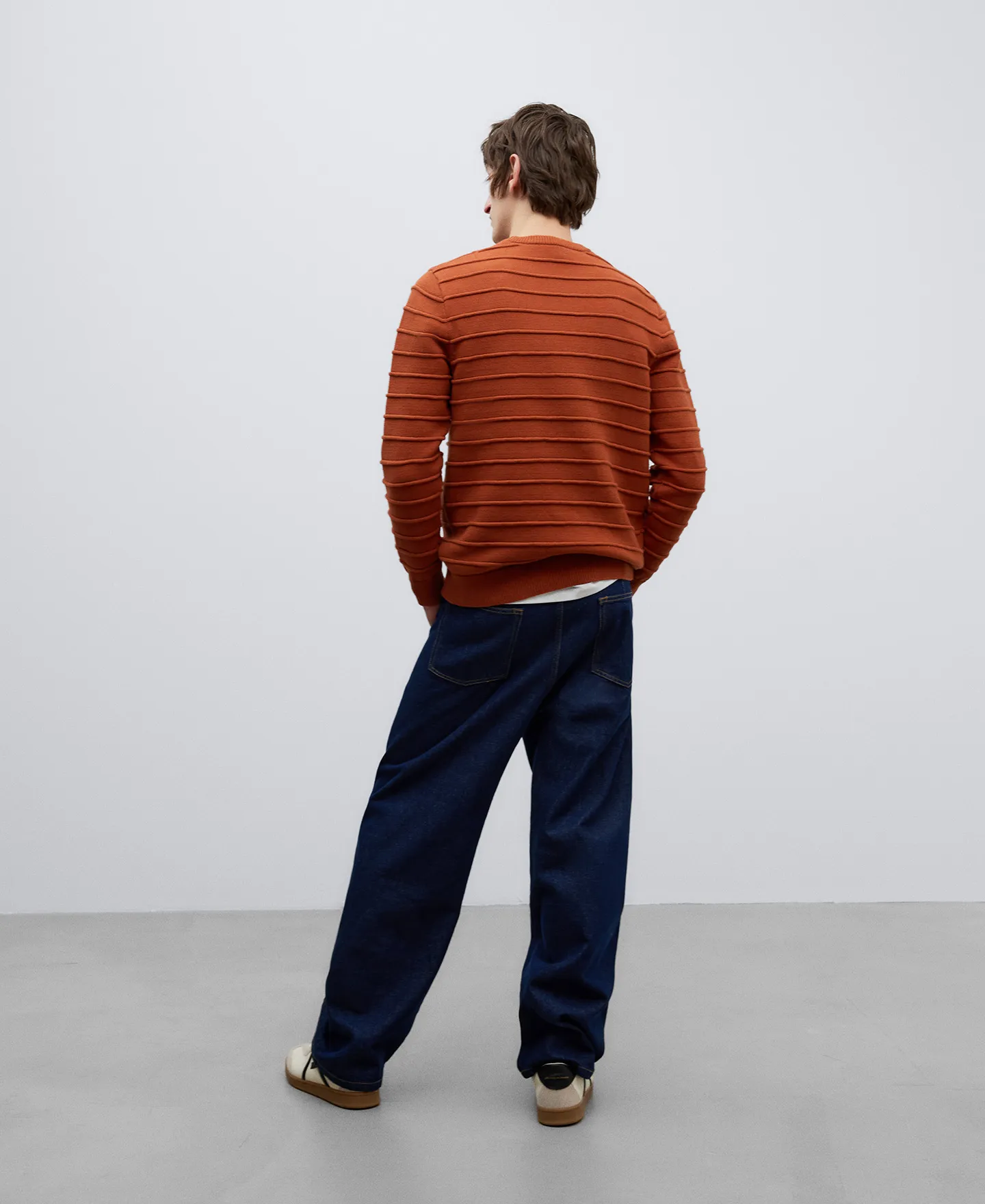Cotton ribbed sweater for man