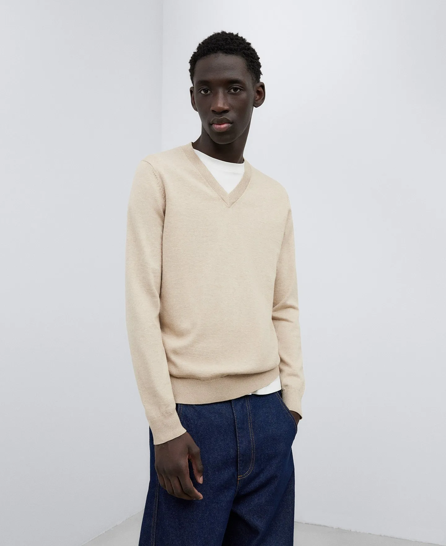 COTTON VNECK SWEATER MAN