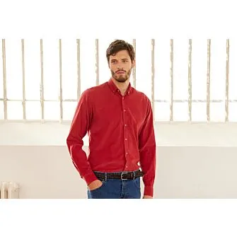 DARK CORAL CORDUROY SHIRT  WAYNE