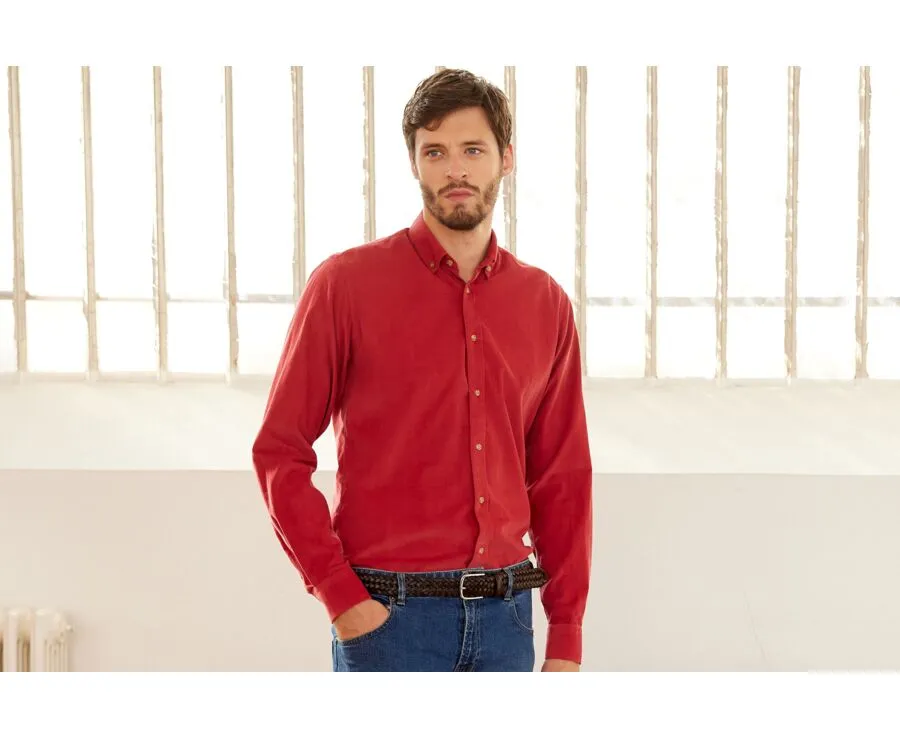 DARK CORAL CORDUROY SHIRT  WAYNE