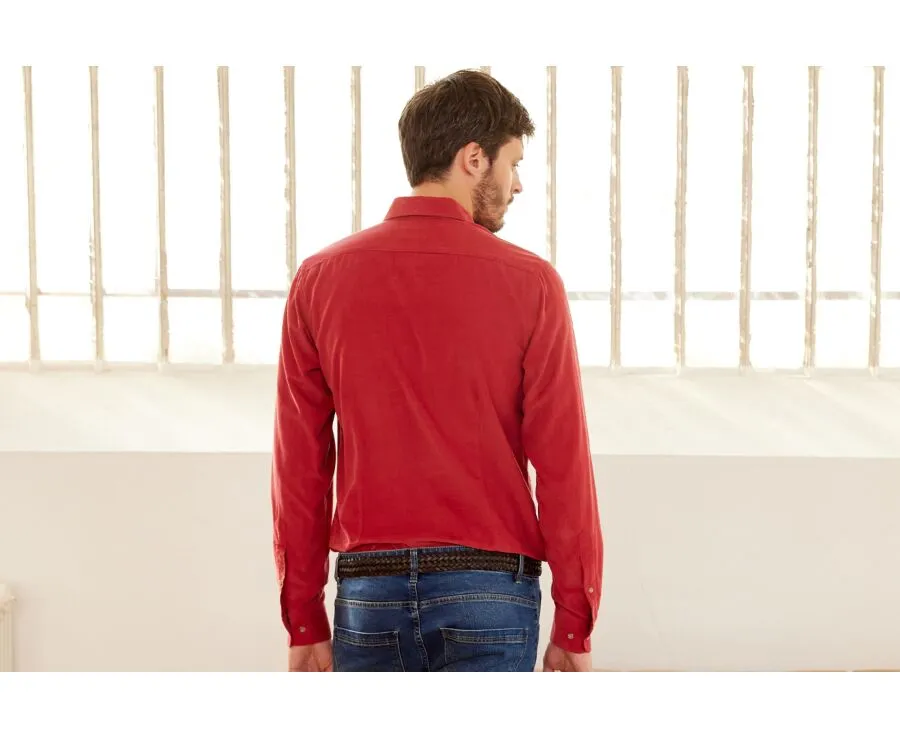 DARK CORAL CORDUROY SHIRT  WAYNE