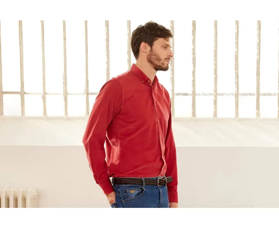 DARK CORAL CORDUROY SHIRT  WAYNE