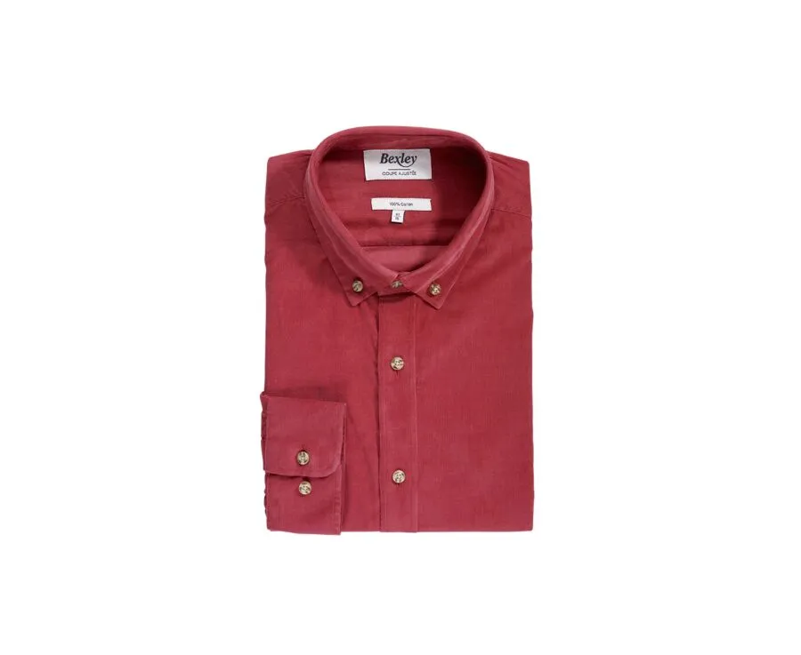 DARK CORAL CORDUROY SHIRT  WAYNE