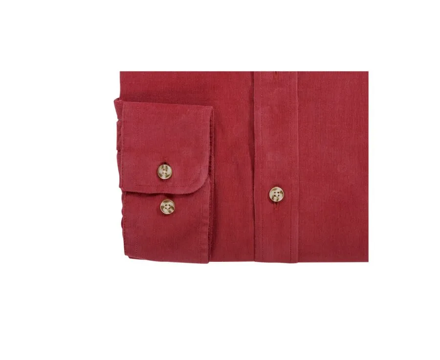DARK CORAL CORDUROY SHIRT  WAYNE
