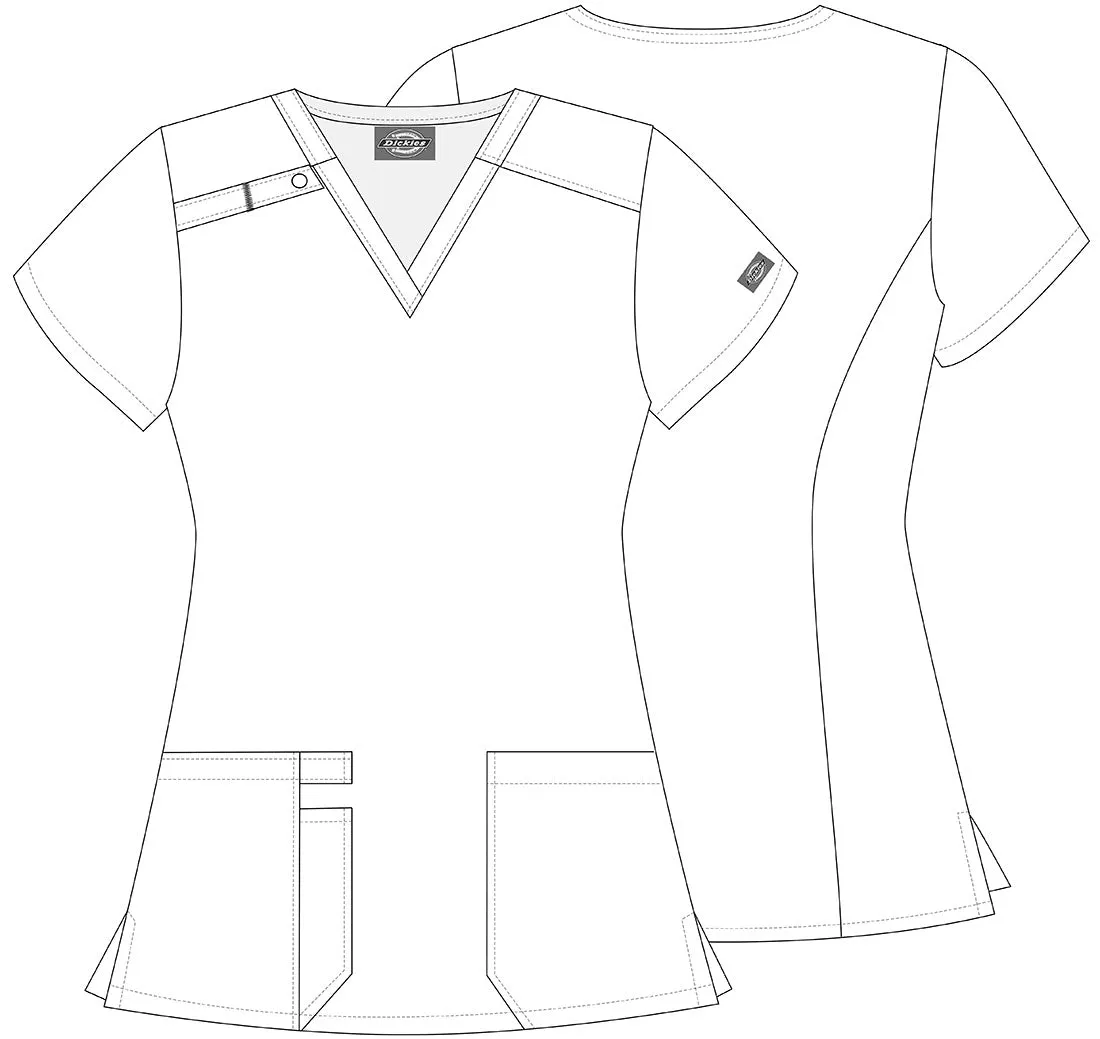 DICKIES VNECK TOP IN CRAZY FOR PAISLEY