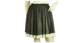 Dolce & Gabbana D&G Minifalda plisada de seda blanca y negra Talla 42 Negro 