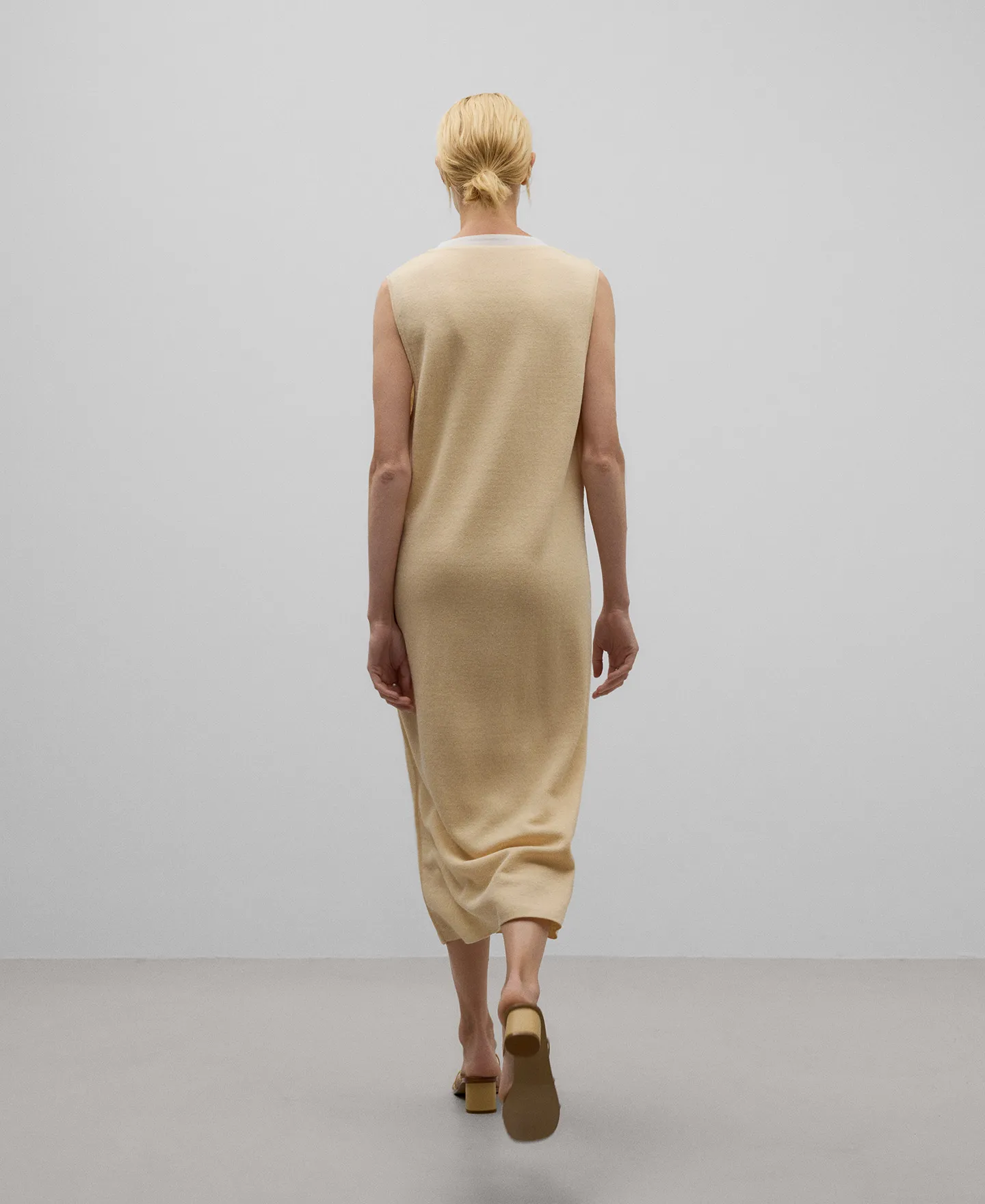 Double linen cotton dress woman