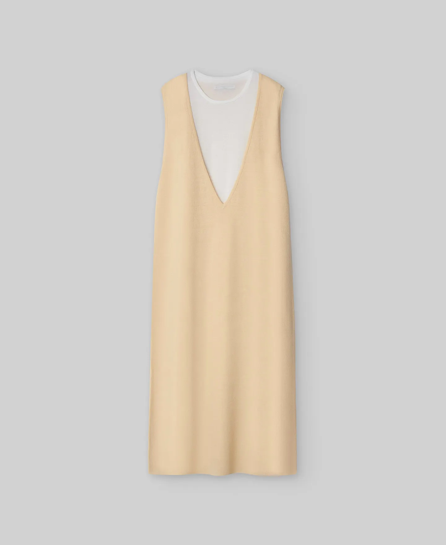 Double linen cotton dress woman