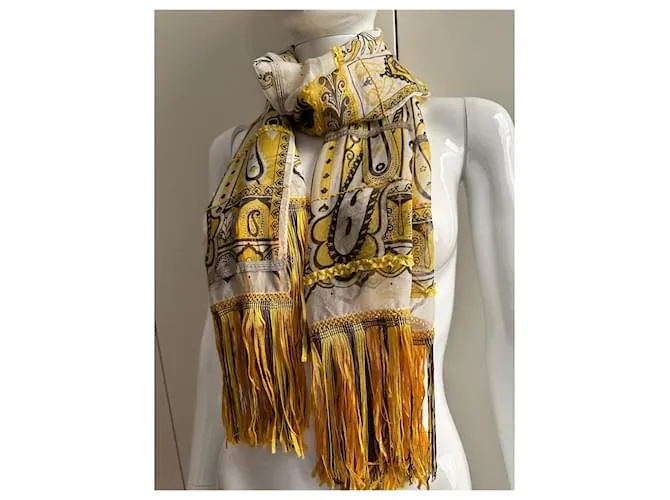 Etro Pañuelo de georgette de seda multicolor 