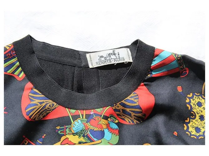 Hermès Camiseta sin mangas de seda Multicolor 